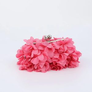 Elegant Designer Satin Petal Evening clutch Bag