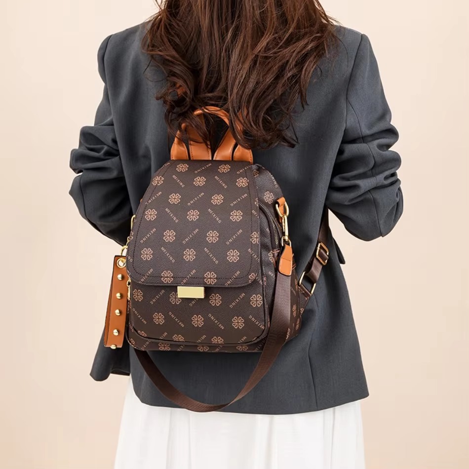 Elegant Printed Design Anti-Theft Versatile Backpacks - Image 7