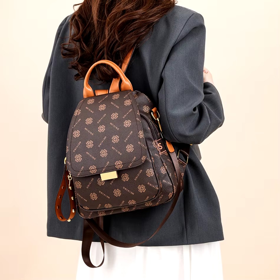 Elegant Printed Design Anti-Theft Versatile Backpacks
