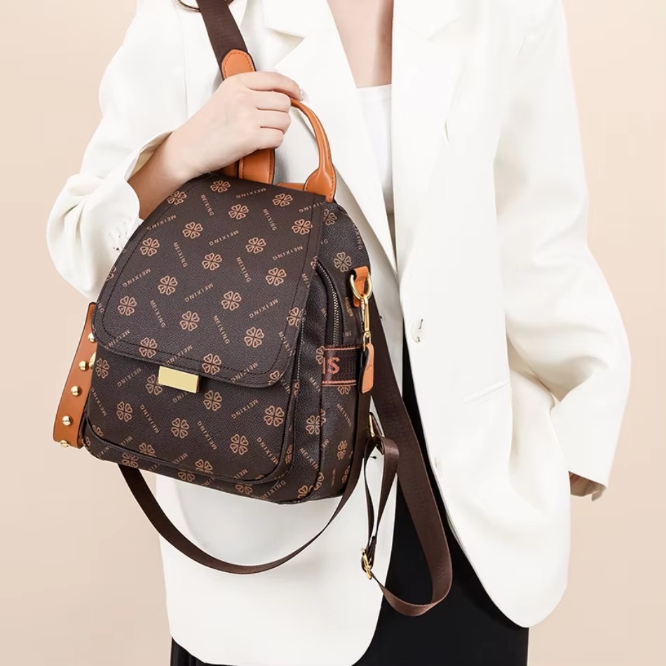 Elegant Printed Design Anti-Theft Versatile Backpacks - Image 3