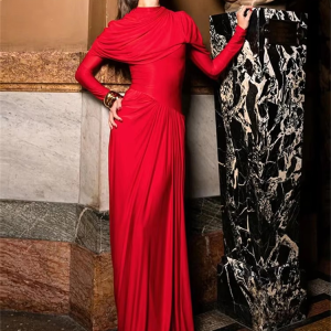 Elegant Ruched Birthday Party Ankle-Length Maxi Dress