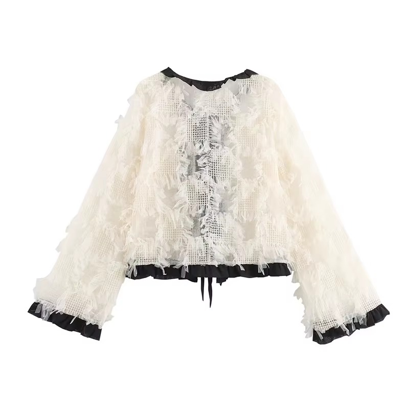 Elegant Small Fragrant Style Laced Up Short Hairy Jackets - Image 3