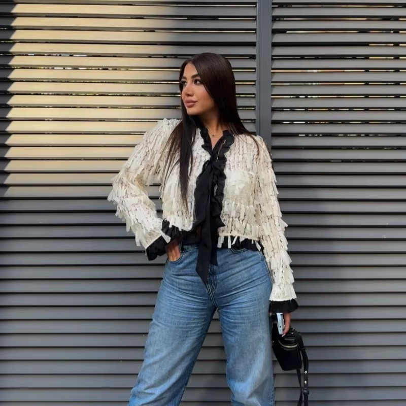 Elegant Small Fragrant Style Laced Up Short Hairy Jackets