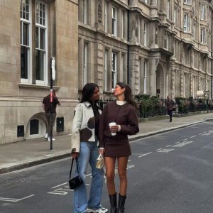 Elegant Streetwear Balloon Buttons Cropped Blazer Coat Zipper Mini Skirt Suits 2 Pieces Sets 29..png__11zon