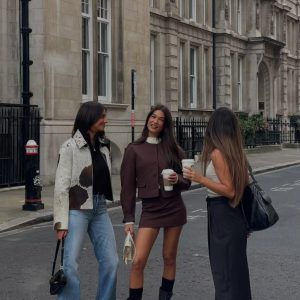 Elegant Streetwear Balloon Buttons Cropped Blazer Coat Zipper Mini Skirt Suits 2 Pieces Sets 30..png__11zon