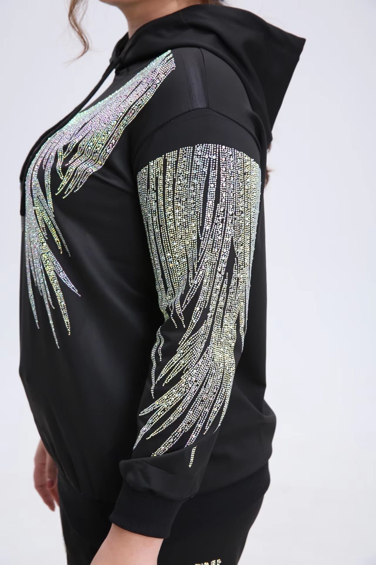 Elegant Vibrant Sparking Rhinestones Hoodies Outerwear - Image 6