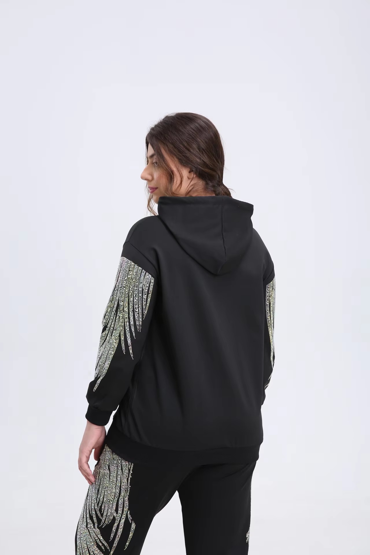 Elegant Vibrant Sparking Rhinestones Hoodies Outerwear - Image 7