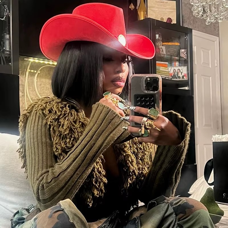 Furry Patchwork Turtleneck Long Sleeve Knitted Cardigan Top - Image 11