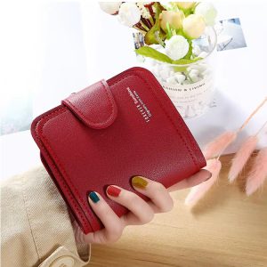 Leather Buckle Zipper Hasp Card Holder Mini Coin Wallet