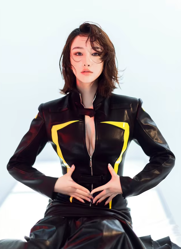 Luxury Designer Patchwork Full Sleeve Faux Leather High Street Mini Dress - Image 8