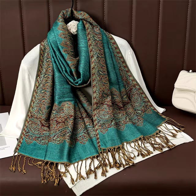 Casual Floral Design Print Foulard Cashmere Shawl