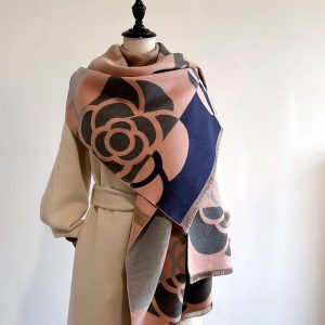 Luxury Floral Design Quality Cashmere Thick Warm Scarf