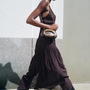 Luxury Metal Details Crossbody Pu Leather Clutch Bag