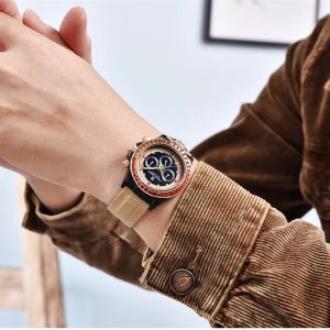 PAGANI DESIGN Fashion Rainbow Circle Silicone strap Stainless steel Waterproof Automatic Watch