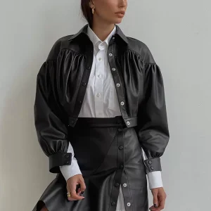 Ruffles High-slit Raised Waist Polyester Chic Short Bottoms Skirts