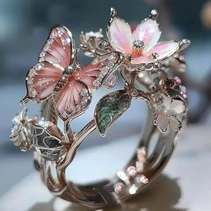 High Quality Butterfly Non-fading Crafts Open Vintage Ring