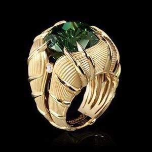 Gold Plated Stainless Steel Zircon Finger Ring