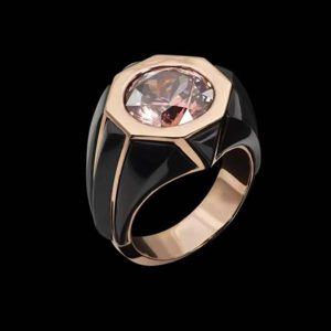 Retro Trend Zircon Rose Gold Stainless Steel Zircon Ring