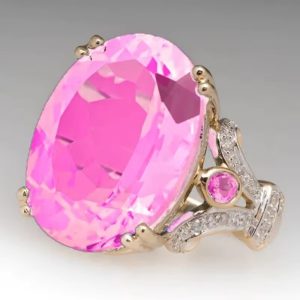 Exquisite Oval Inlaid Blue Zircon Luxurious Gold Rings