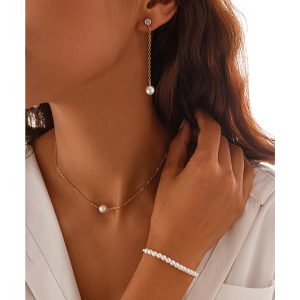 Stylish Pearl Chain Necklace Set