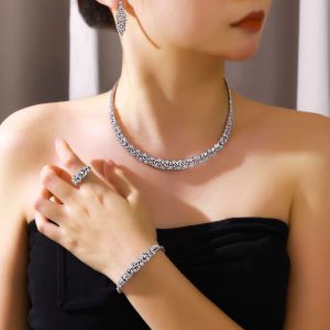 4-piece Bridal Fashion Saudi Jewelry Wedding Party Set
