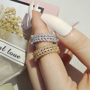 Luxury Marquise Zircon Cut Diamond Eternity Band Ring