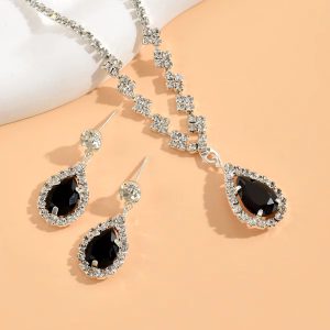 Fashion Droplet Necklace and Earring Party Set