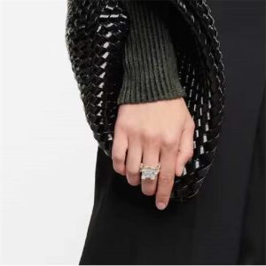 Designer Exaggerated Glass Square Luxury Boho Ring