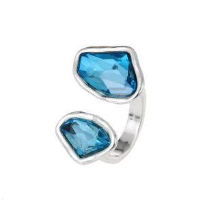 Irregular Crystal Trendy Designer Metal Rings
