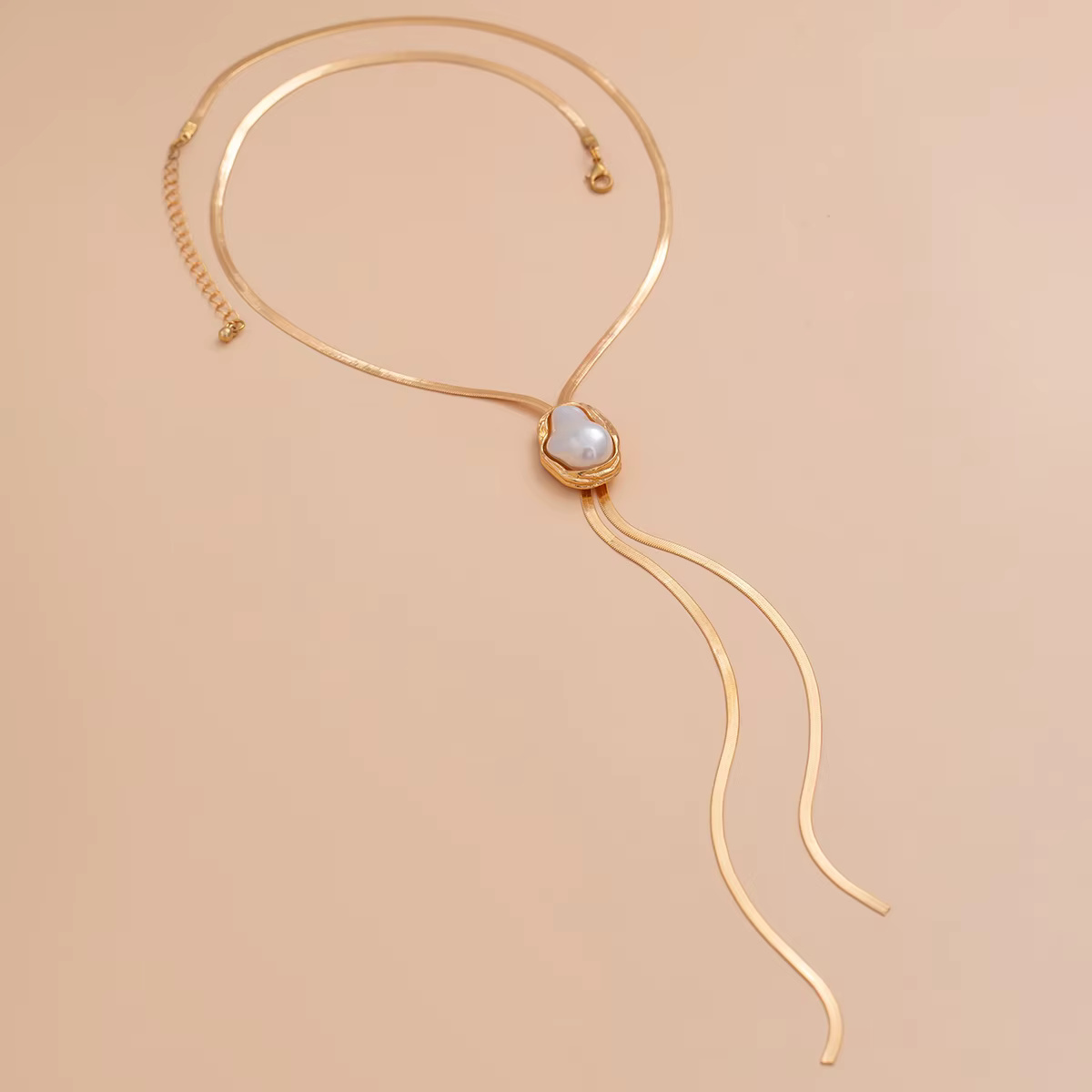 Vintage Flat Snake Adjustable Temperament Link Neck Chest Chain Necklace - Image 12