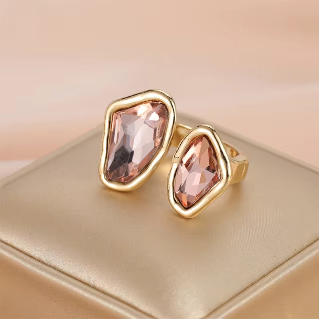 Designer Irregular Crystal Trendy Metal Rings - Image 3