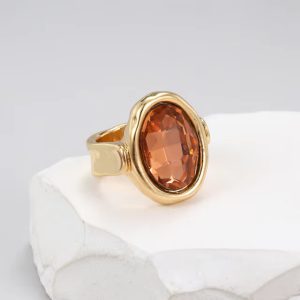 European  Style High Quality Ellipse Round Crystal Ring