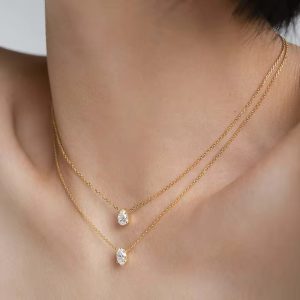 Multilayer Zircon Shiny Chain Necklace