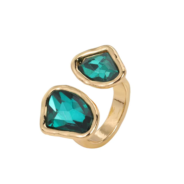 Designer Irregular Crystal Trendy Metal Rings - Image 5
