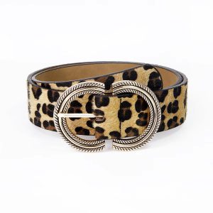 Trendy Animal Pattern Ethnic Leopard Print Buckle Belt