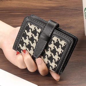 Trendy Anti Demagnetization PU Leather Plaid Coin Wallet Bag