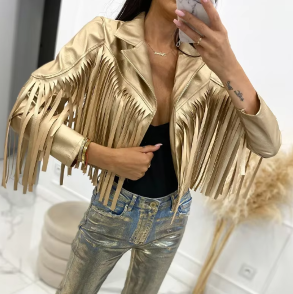 Trendy Standard Open Stitch Turn-down Collar Streetwear Jackets