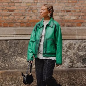 Vintage Leather Zipper Pockets High Street Loose Jackets