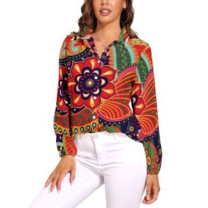 Casual Print Single Breasted Regular Fit Long-Sleeve Shirt