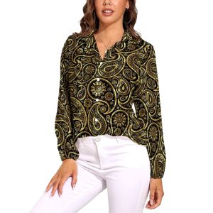 Vintage Print Single Breasted Regular Fit Long-Sleeve Shirt