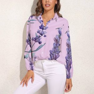 Vintage Single Breasted Graphic Printed Shirts Blouse