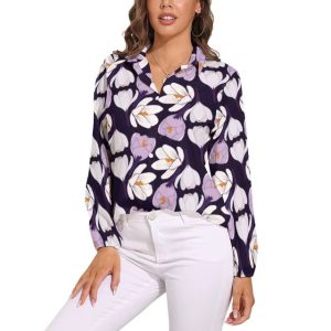 Casual Single Breasted Graphic Printed Shirts Blouse