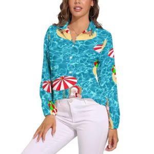 Vintage Single Breasted Long Sleeve Regular Fit Printed Shirt