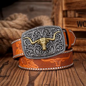 Vintage Western-Cowboy Buckle PU Leather-Belts