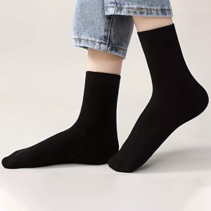 10 pairs of classic solid color thin Standard Middle Tube socks