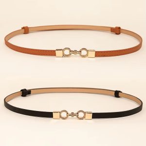 2 Piece Combination Set Four Seasons Multicolor Stretch Dress Belt