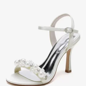 Satin Chic Fashion Open Toe Rhinestones Bridal Sandals