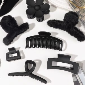 8Pcs Neutral Colors Hair Clips for 4.7 Inch Large Hair Claw for Thin Thick Hai