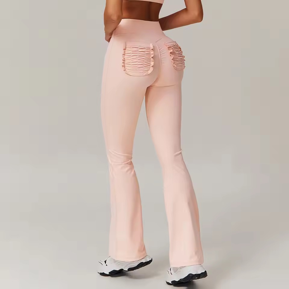 Trendy Bell-bottoms Tights High Waist Wide-leg Flared Pants - Image 2