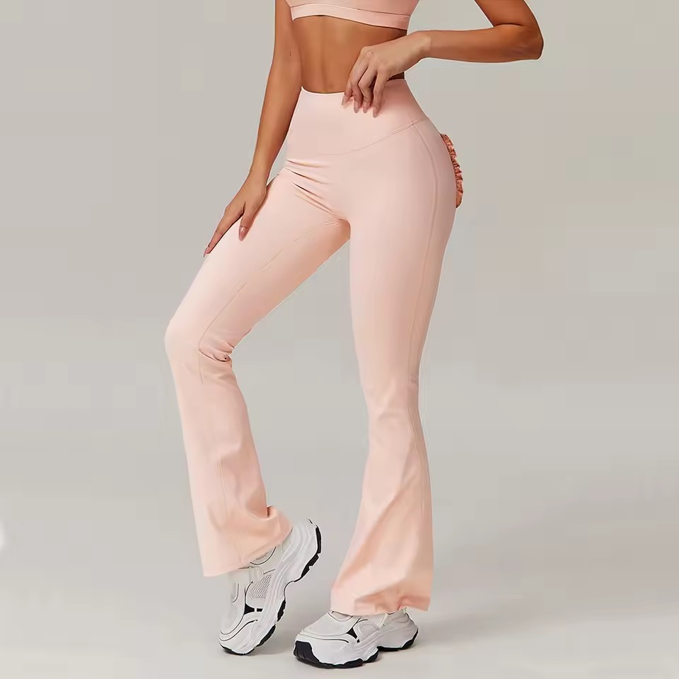Trendy Bell-bottoms Tights High Waist Wide-leg Flared Pants